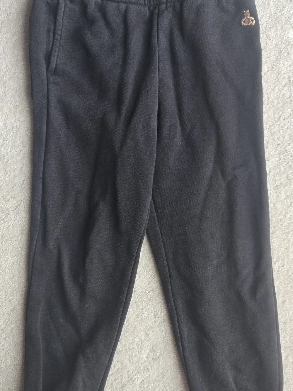 GAP Black Kids Joggers with Gold Bunny Embroidery